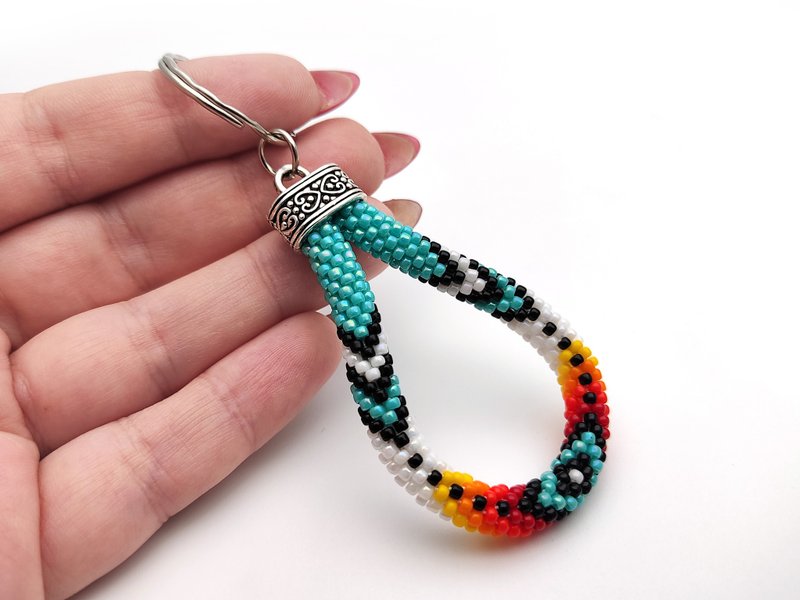 DIY keychain kit, Craft kit, Bead crochet kit, Jewelry making kit, Diy project - 其他 - 玻璃 藍色