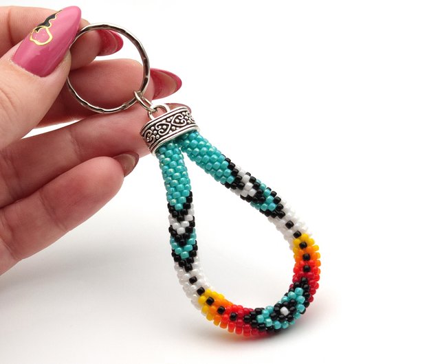 Bead crochet keychain kit, Keychain craft kit, Jewelry makin