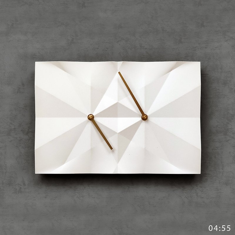 HOMER | 水泥摺紙時鐘 Origami Clock 白色/鑽石切面/啞光 - 時鐘/鬧鐘 - 水泥 白色