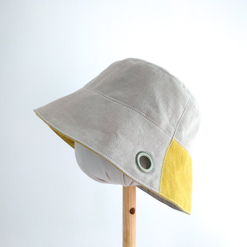 Fisherman hat / Bucket hat-Pantone Ultimate Gray + Illuminating - Hats & Caps - Cotton & Hemp Gray