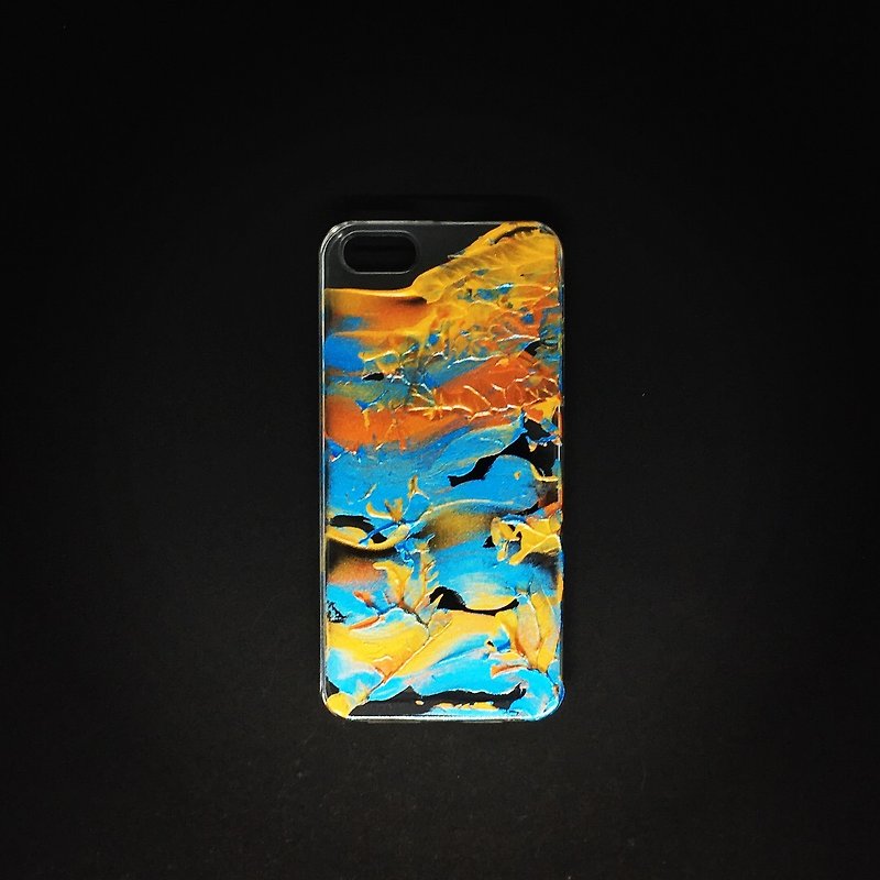 Acrylic 手繪抽象藝術手機殼 | iPhone 5s/SE |  Earth Blossom - 手機殼/手機套 - 壓克力 金色