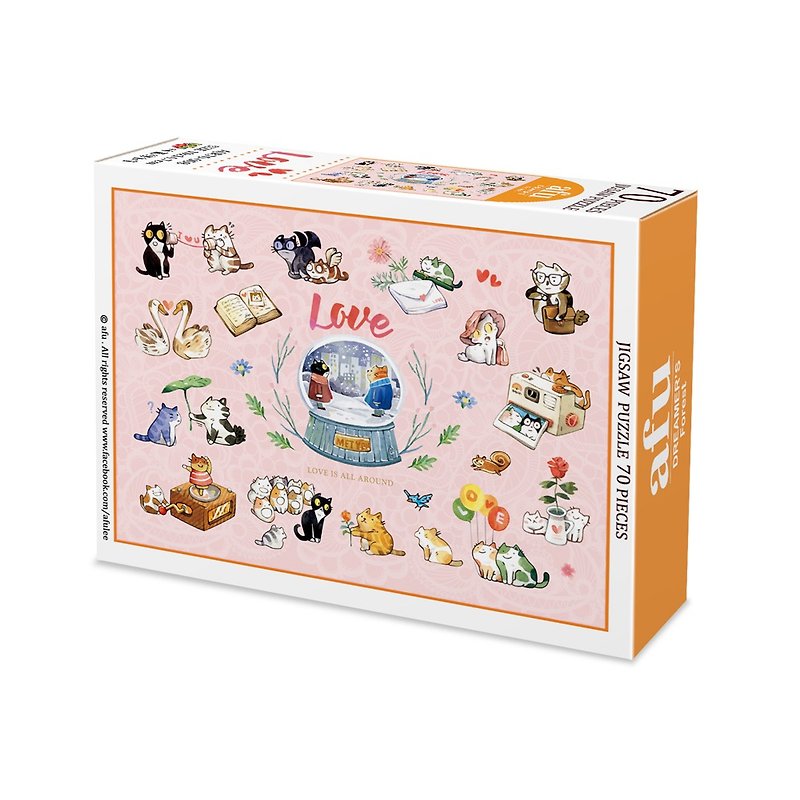 Afu Mini Jigsaw Puzzle (70 pieces) - Love - เกมปริศนา - กระดาษ สึชมพู