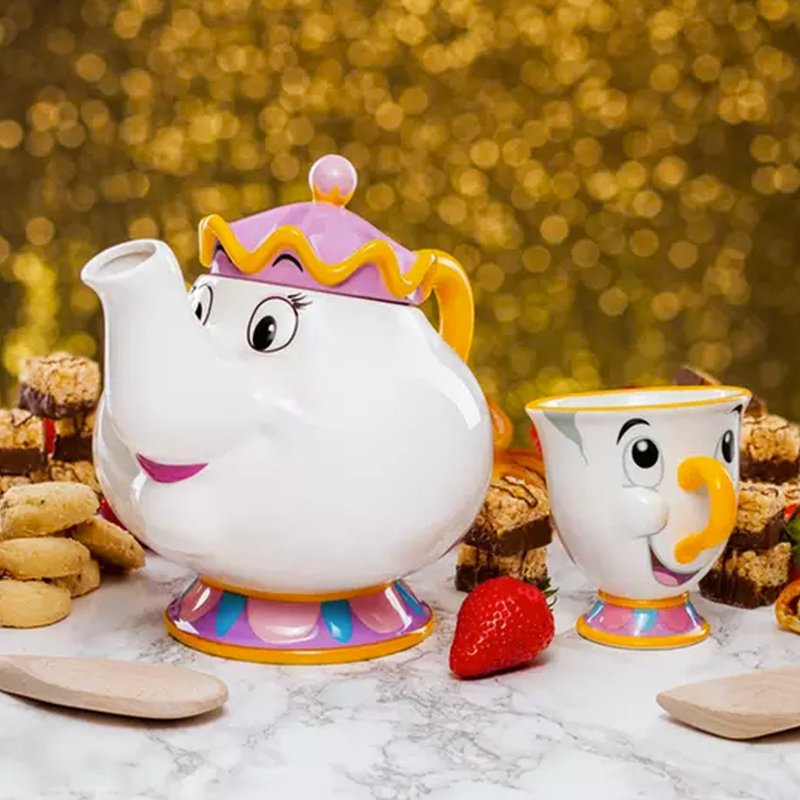 Beauty & the Beast Chip Mug and Mrs Potts Tea Pot Exclusive Set - Teapots & Teacups - Porcelain 