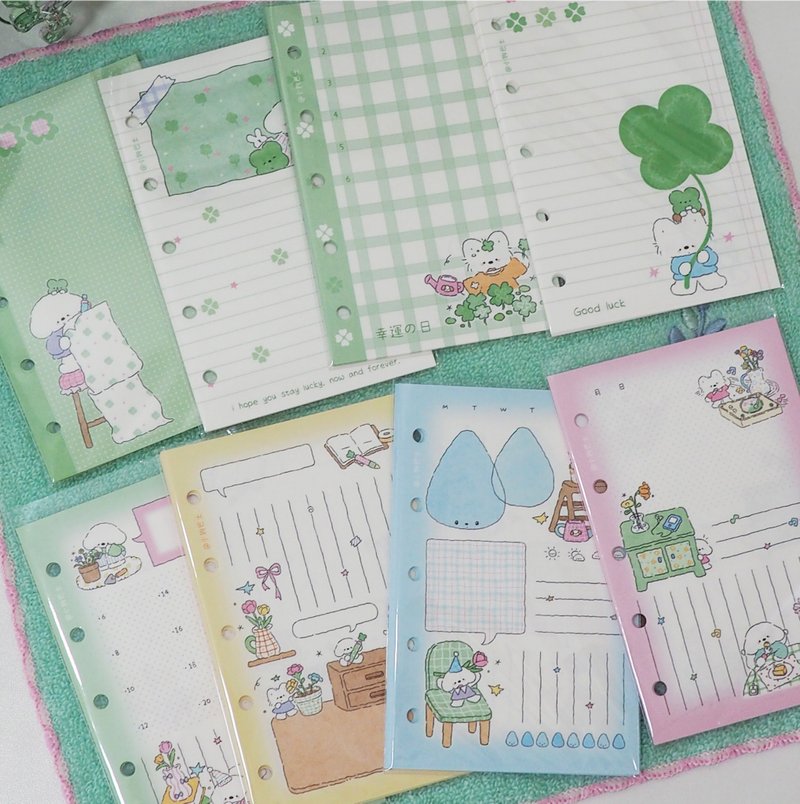Puppy Bus VOL.12 Spring Collection Cute Puppy Inserts M5 Binder Refills - Notebooks & Journals - Paper Multicolor