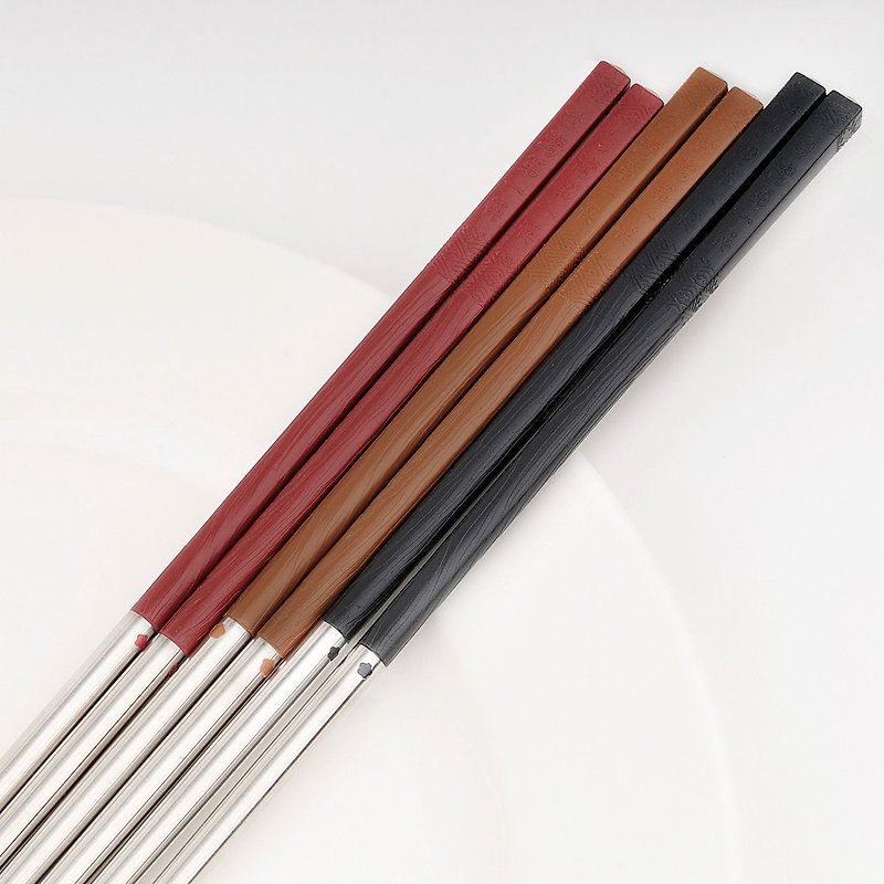 台湾第一箸。SPS複合式禾木箸。全3種類 - 箸・箸置き - ステンレススチール ブラック