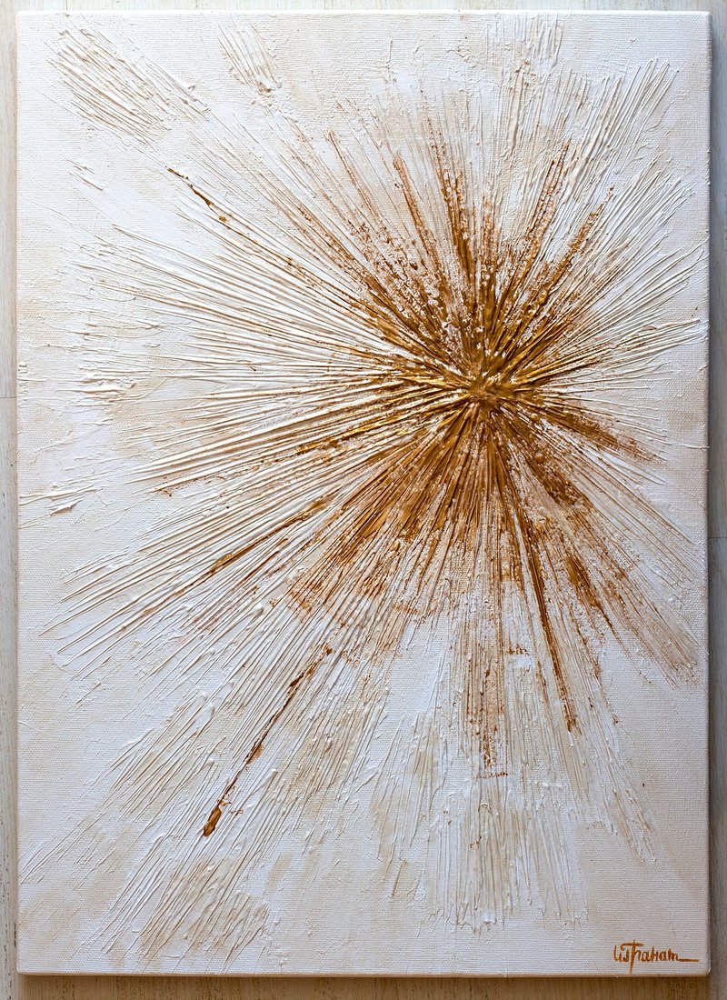 Abstract Art. Acrylic. Painting on canvas. Original. Christmas. New Year. Star - Posters - Acrylic Gold