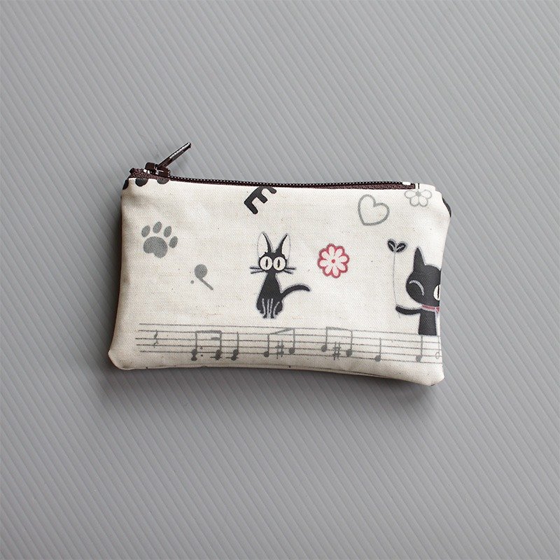 Cool cat purse No.1 (only one) - กระเป๋าใส่เหรียญ - วัสดุกันนำ้ สีกากี