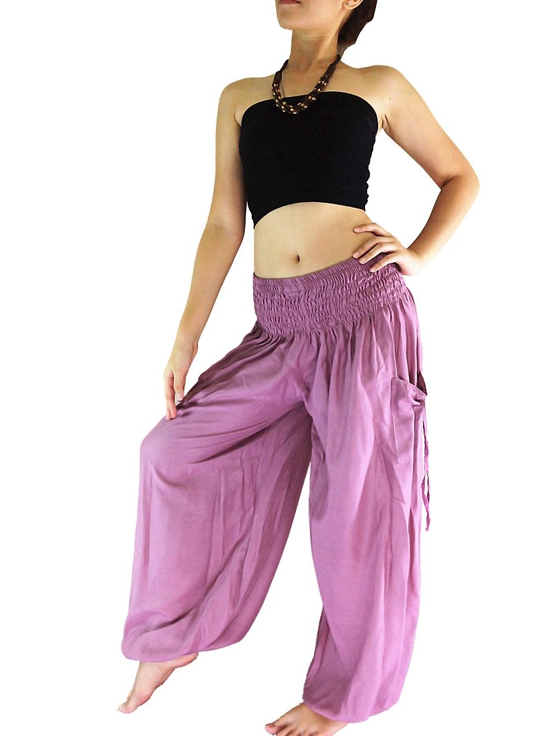 Harem Pants Women Clothing Yoga Pants Aladdin Pants Genie Pant Rayon Trousers - Men's Pants - Other Materials Pink