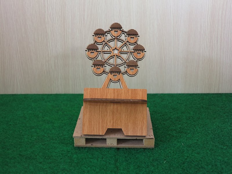 [Teacher’s Day Gift] Wooden Cell Phone Holder─Ferris Wheel - ของวางตกแต่ง - ไม้ สีนำ้ตาล