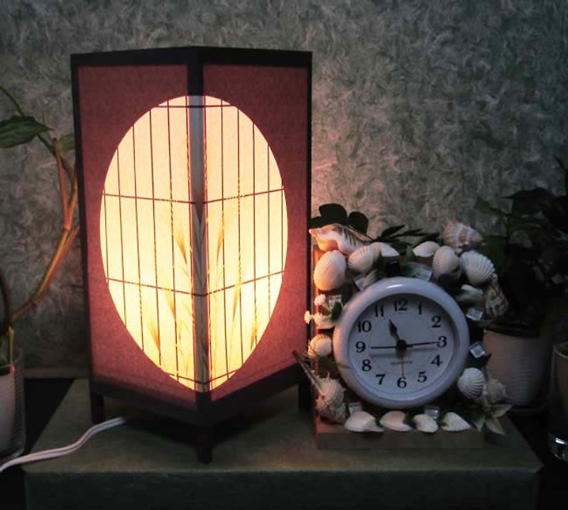 Evening light · House of seashell clock «Dream lighting» Peace and healing will be resurrected! ★ Decorative light stand - โคมไฟ - กระดาษ สีส้ม