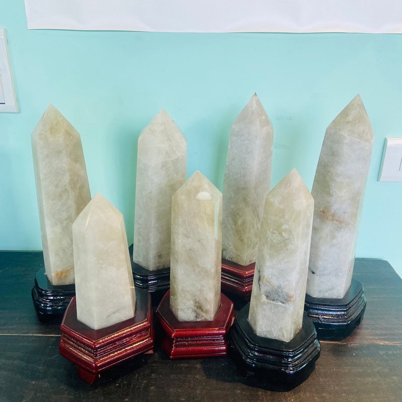 Citrine Pillar Lucky Friendship Stone Gathering Wealth and Partial Wealth Luck (7 styles in total) - Items for Display - Crystal Yellow