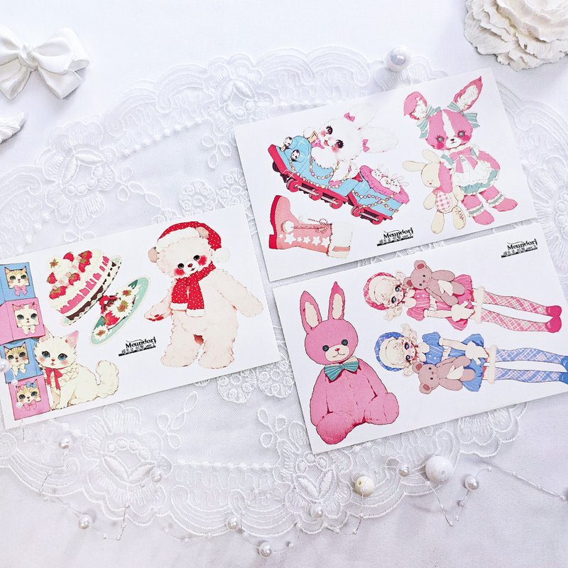 Retro doll paper sticker - 貼紙 - 紙 