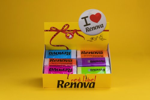 RENOVA 葡萄牙皇家天然彩色香氛衛生紙 Renova抽取式彩色香味手帕紙巾禮盒18入混合裝 情人節 母親節