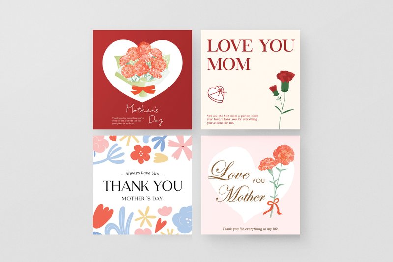 【母親節小卡】Mother's Day 母親節_小卡  感謝卡 - 卡片/明信片 - 紙 多色