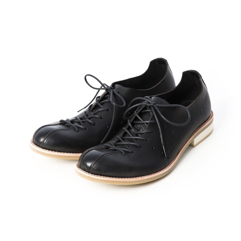 ARGIS Japan Extremely Soft Strap Casual Leather Shoes/Cockroach Shoes #51111 Black-Handmade in Japan - รองเท้าหนังผู้ชาย - หนังแท้ สีดำ