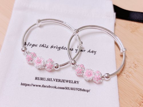 Ruru silver jewelry/手創編織 寶寶彌月999純銀手鐲 純銀手環 彌月送禮 生日禮物