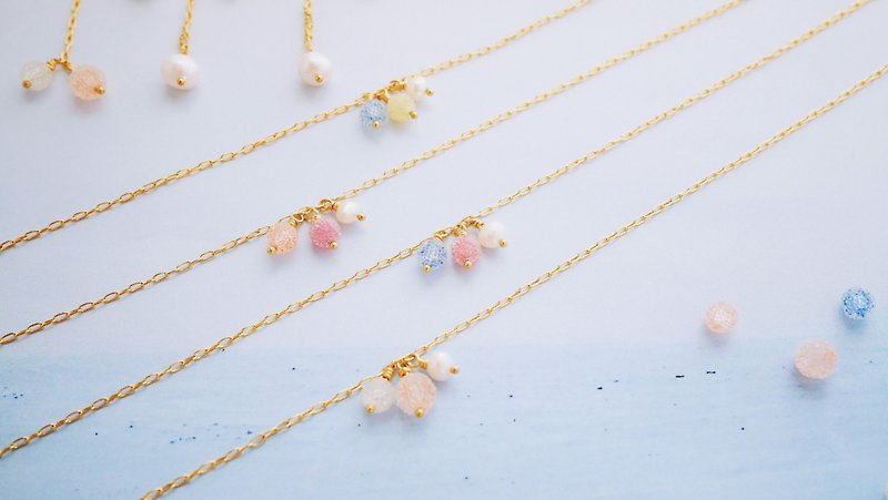 Jinping糖 - 短鎖 - 淡水真珠のネックレスのキャンディービーズ（新年の贈り物バレンタインデーの贈り物） - ネックレス - 金属 