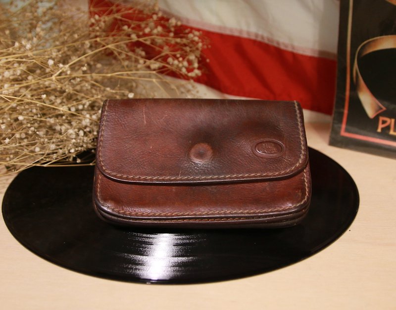Back to Green :: THE BRIDGE vintage wallet (WT-12) - กระเป๋าสตางค์ - หนังแท้ สีนำ้ตาล