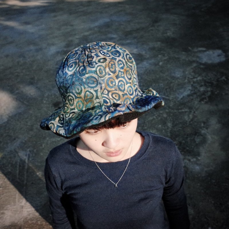 [CURLY CURLY] Iron Head Flower / winter defining a cap A Flower of Hat - หมวก - กระดาษ สีน้ำเงิน