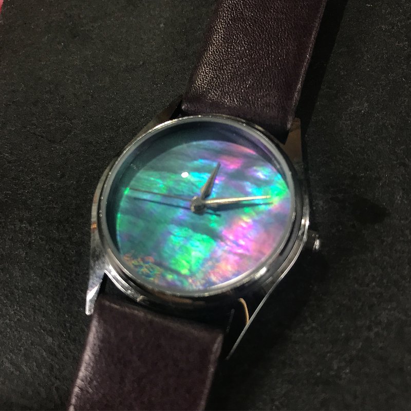 【Lost And Find】Natural  light blue mother of pearl watch - Women's Watches - Gemstone 