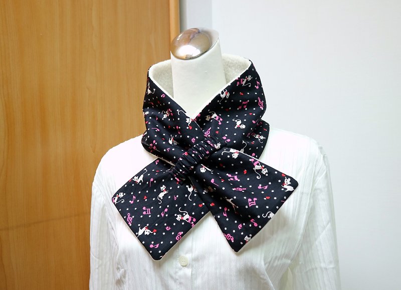 Adjustable short scarf. Scarf warm scarf double-sided two-tone color for adults and children - ผ้าพันคอถัก - ผ้าฝ้าย/ผ้าลินิน 
