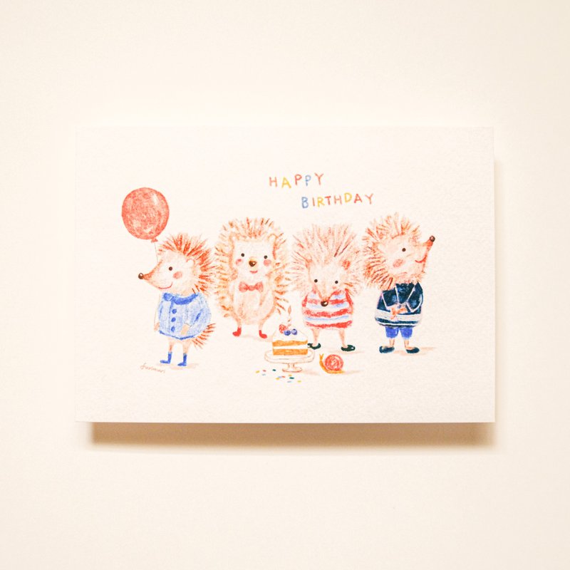 Postcard hedgehog wishes you a happy birthday - Cards & Postcards - Paper 