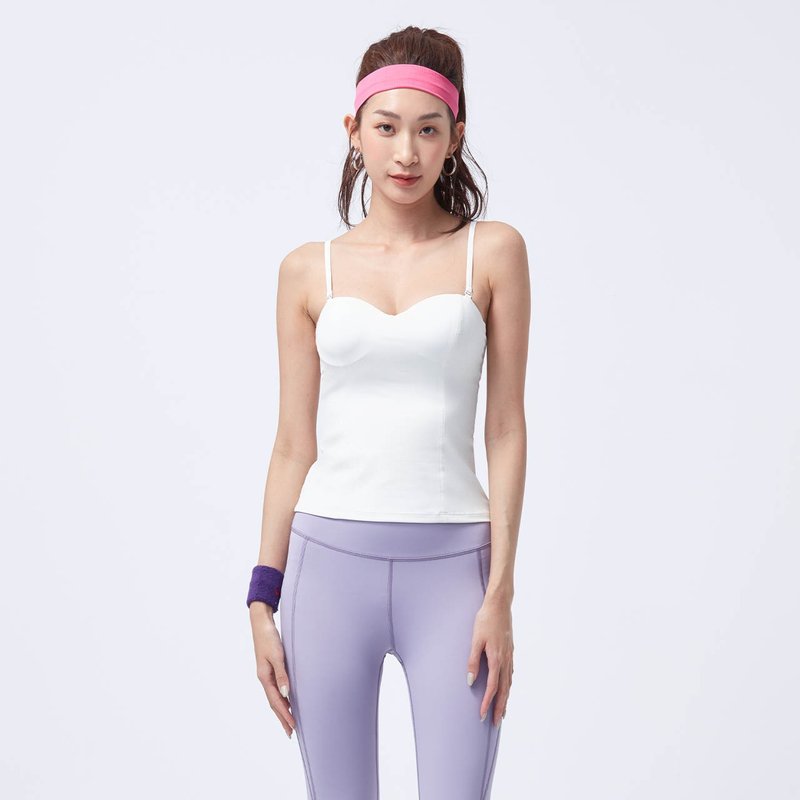 ULTRACOOL- cool thin shoulder Bra Top-champagne white - เสื้อกั๊กผู้หญิง - ไนลอน ขาว