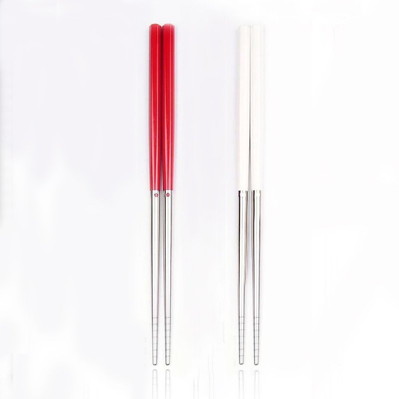 LAYANA 18/8 Stainless Steel Colourful Chopsticks 22.5cm (White) - ตะเกียบ - สแตนเลส ขาว