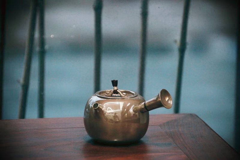 Shang frame product small apple side handle Silver urgent Silver teapot purple leather small side handle 180cc - ถ้วย - เงินแท้ 