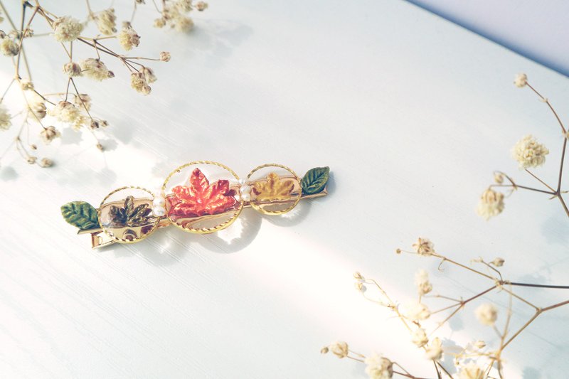 午夜的森林。美好的秋季回憶髮夾 - 髮夾/髮圈 - 黏土 多色