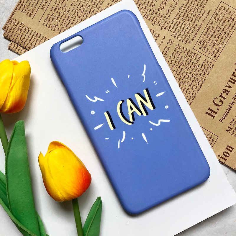 i can :: phrase collection - Phone Cases - Plastic Blue
