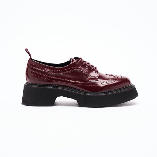 VATIC VATIC WINGTIP BROGUES SHOES POLISHED BURGUNDY 45mm厚底皮鞋