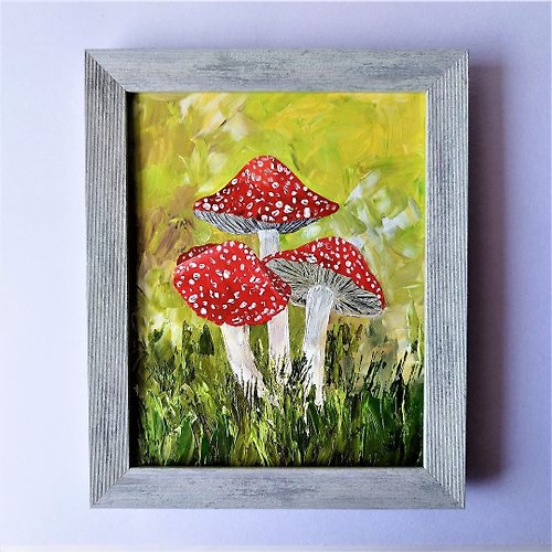 Artpainting 蘑菇原畫。蘑菇畫是一件藝術品。蘑菇牆裝飾