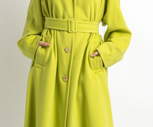 Vintage Women's Jill Jr.100% Wool Long Trench Coat Size L
