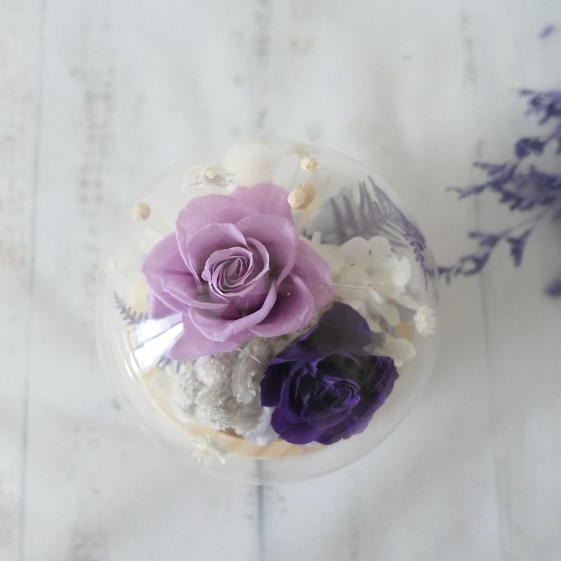 [Eternal Rose Glass Bell Jar] Purple Romantic/Birthday Gift/Valentine’s Day Gift - ช่อดอกไม้แห้ง - พืช/ดอกไม้ 