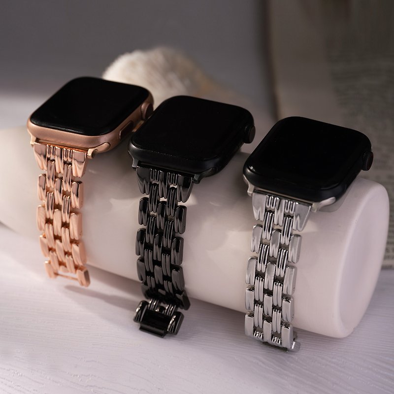 Apple watch - Water Ripple Skeleton Strap - สายนาฬิกา - วัสดุอื่นๆ สีเงิน