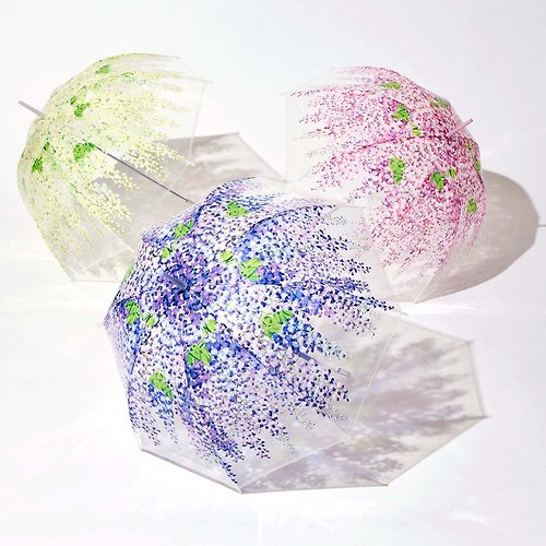 FELISSIMO (授權販售) Pinkoi 品牌形象館 【YOU+MORE!】紫藤花紋透明雨傘