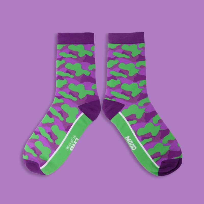 MOODLABBYLORRAINE | PURPLE PSYCHO 襪子 - 襪子 - 棉．麻 紫色