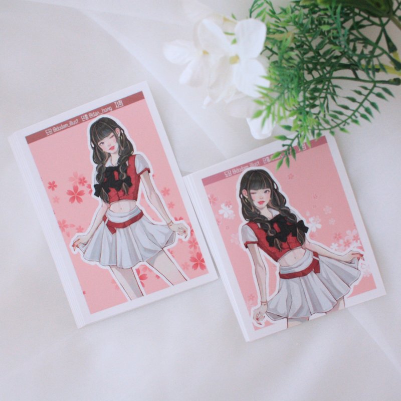 dodam_Sensitive girl sticker_jihee - 貼紙 - 紙 粉紅色