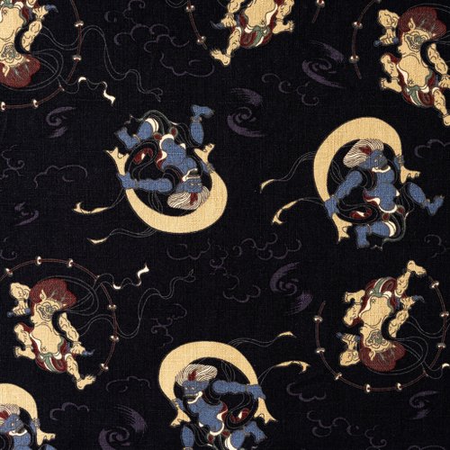 浮世絵　羽織　風神　雷神　新品タグ付き　素材レーヨン100％　サイズF 沈海文様風神雷神羽織】オリジナルデザイン日本輸入綿羽織羽織