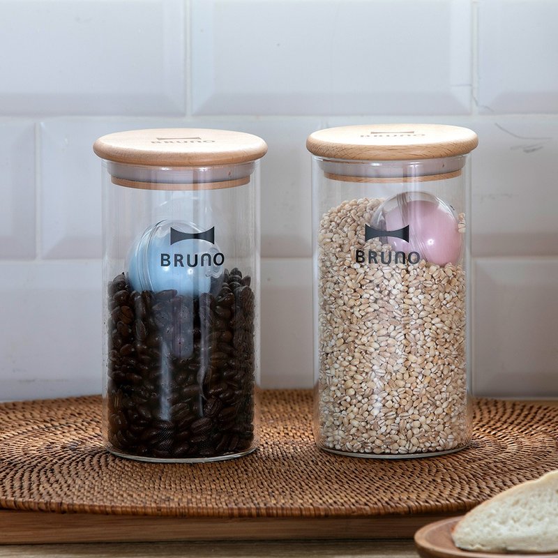 A good helper for keeping fresh | Japanese BRUNO glass diatomaceous earth storage tank (set of two) - Other - Glass White