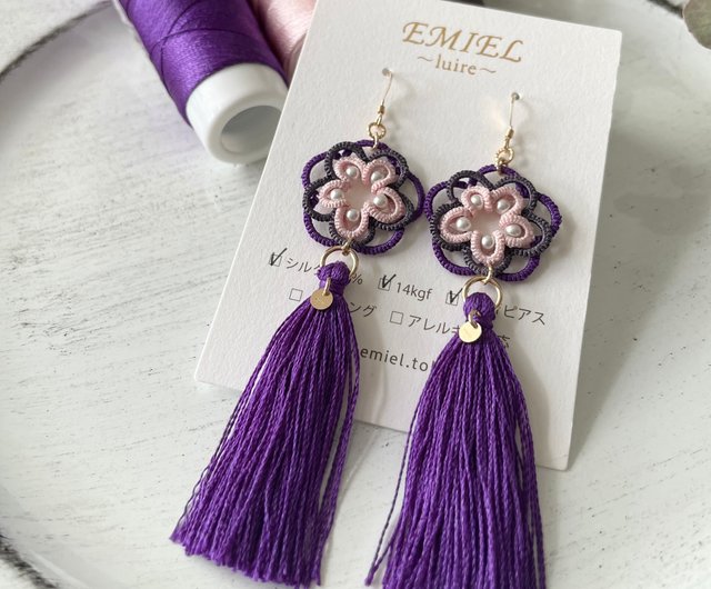 Silk Thread Earrings Silk Thread Silk Thread Jewelry Thread Earrings Silk  Earrings Earrings Silk Thread Earring Handmade Earrings Jewelry -   Canada