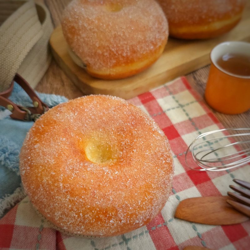 Realistic wool felt donut MINI coin purse 3.0 (with leather strap) - Coin Purses - Wool Brown