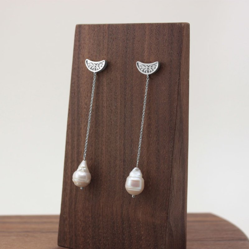 WADANG1405 E (宮淚;Tears of the palace) white - Earrings & Clip-ons - Sterling Silver Silver