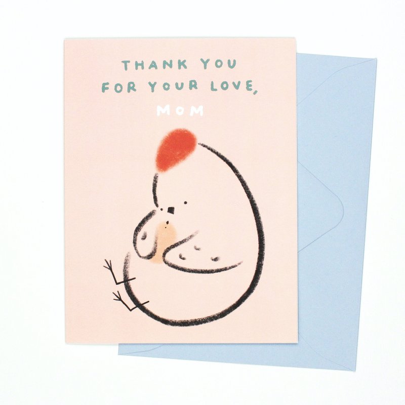 Card for Mom - Thank you for your love, MOM - 卡片/明信片 - 紙 粉紅色