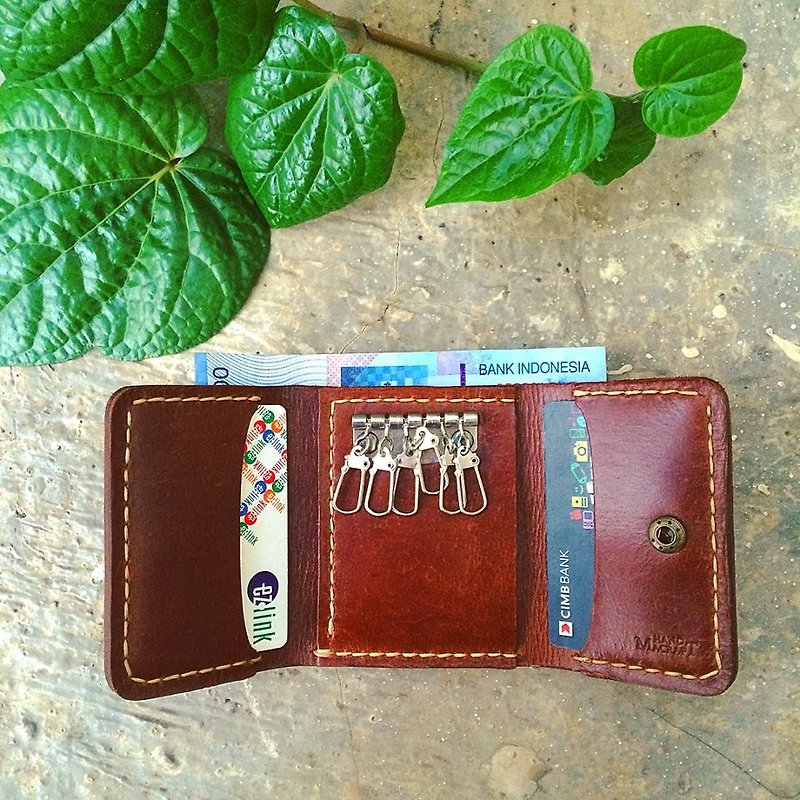 Unique trifold Wallet (color brown) - 長短皮夾/錢包 - 真皮 