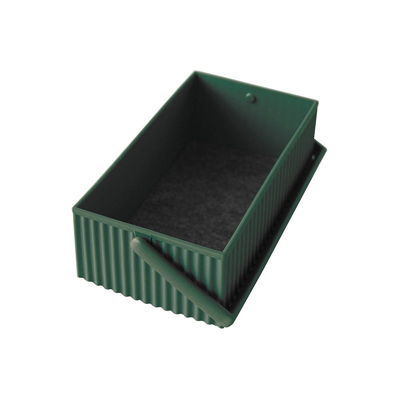 【八幡化成】omnioffre 手提可堆疊方形收納盒S 軍綠 - 居家收納/收納盒/儲物盒 - 聚酯纖維 綠色