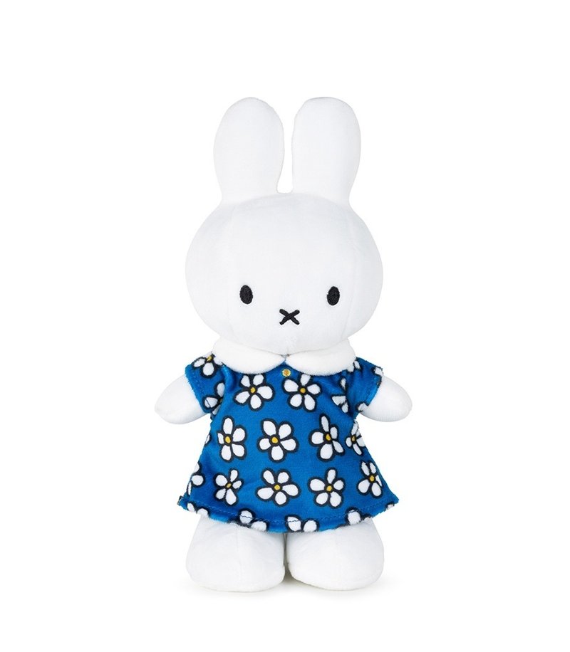 荷蘭 Bon Ton Toys | Miffy 米飛兔 娃娃 藍色 花朵 洋裝 24cm - 公仔/玩偶 - 其他材質 藍色