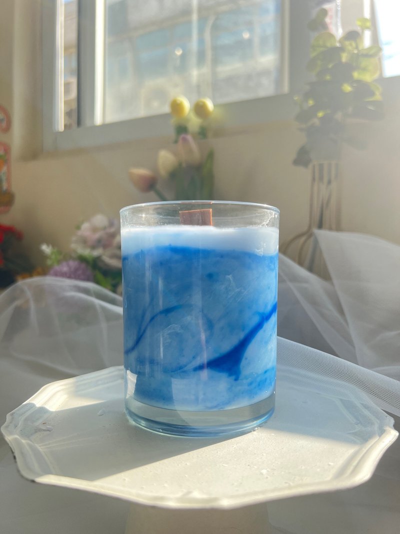 暈染香薰蠟燭杯 - 藍 - 香氛蠟燭/燭台 - 蠟 藍色