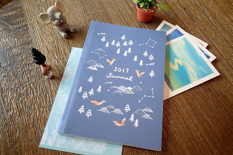リトルフォックス2017年カレンダー - 星に願いを - ノート・手帳 - 紙 ブルー